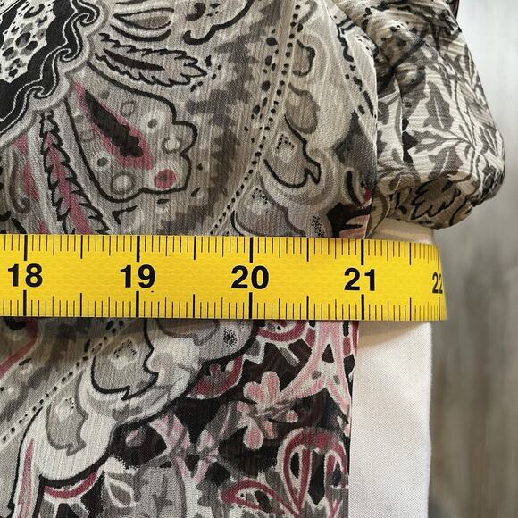 View by Walter Baker Women's Pink Gray Paisley Boho Top Size L Flowy Oversized - Picture 4 of 11